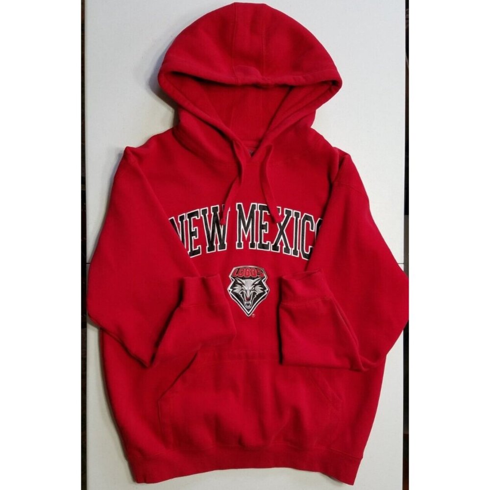 New Mexico Lobos Long Sleeve Red Hooded Sweatshirt Campus Drive Men's Size Small